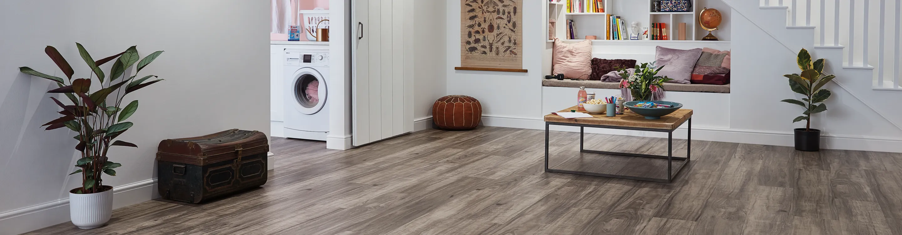 wood look vinyl flooring in entryway